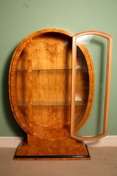 Stunning-Art-Deco-Birdseye-Maple-Oval-Display-Cabinet-3