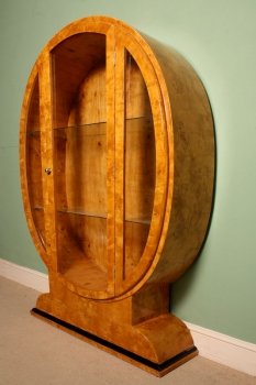 Stunning-Art-Deco-Birdseye-Maple-Oval-Display-Cabinet-4
