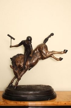 Stunning-Bronze-Polo-Player-Bucking-a-Horse-Sculpture-1