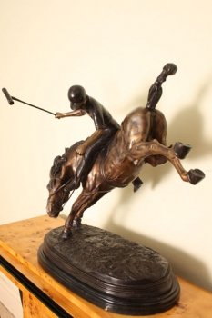 Stunning-Bronze-Polo-Player-Bucking-a-Horse-Sculpture-3