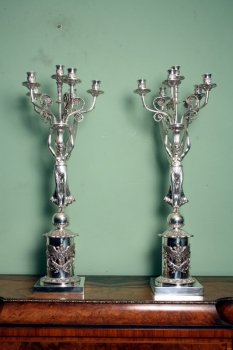 Stunning-Pair-Empire-Silver-Plate-6-Light-Candelabras-14