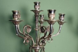 Stunning-Pair-Empire-Silver-Plate-6-Light-Candelabras-16