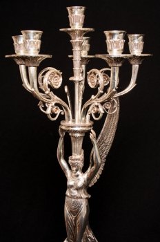 Stunning-Pair-Empire-Silver-Plate-6-Light-Candelabras-6