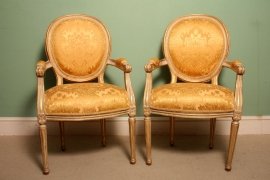 Stunning-Pair-French-Louis-XVI-Gilded-Armchairs-2