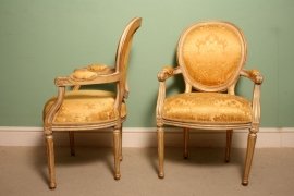 Stunning-Pair-French-Louis-XVI-Gilded-Armchairs-4