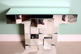 Unusual-Ultra-Modern-Mirrored-Cubist-Console-Table-2