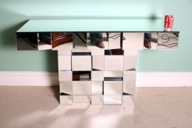 Unusual-Ultra-Modern-Mirrored-Cubist-Console-Table-7