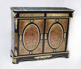 Vintage Louis Revival Boulle Marble Top Side Cabinet | Ref. no. 01105 | Regent Antiques