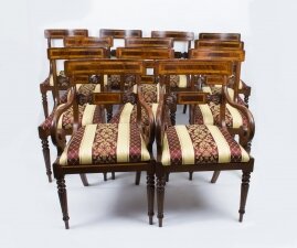 Splendid Bespoke Set of 12 Regency Style Dining Chairs Armchairs