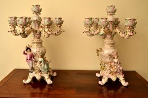 Magnificent Pair Dresden Style Porcelain Candelabra | Ref. no. 03876 | Regent Antiques
