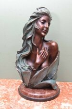 Beautiful bronze Art Nouveau Bust of Lady | Ref. no. 04215 | Regent Antiques