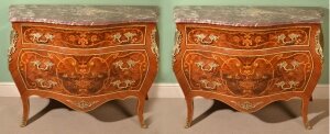 Pair Louis XV Marble Topped Marquetry Commodes | Ref. no. 05681 | Regent Antiques