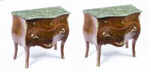 Pair Louis XV Marble Topped Marquetry Bedside Chests | Ref. no. 05768 | Regent Antiques