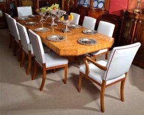 Antique Art Deco Satinwood Dining Table & 10 Chairs | Ref. no. 05864 | Regent Antiques