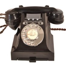 Vintage Black Perspex Bakelite 314F Telephone 1953 | Ref. no. 05902 | Regent Antiques