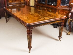 Stunning Handmade 10ft Burr Walnut & Marquetry Bespoke Dining Table