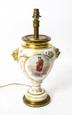 Antique French Hand Painted & Gilt Porcelain Lamp 