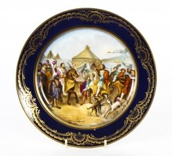 Antique French Sevres Porcelain Cabinet Plate & 34 Camp du Rap& 34 19th Century