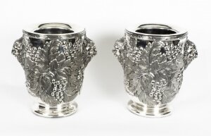Antique Pair SilverPlated Wine Coolers by Hawksworth, Eyre & Co 19th C