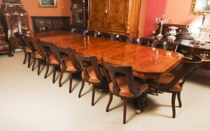 Vintage Brass inlaid  Dining Table 20th C & 14 Antique  Athenian chairs C1870 | Ref. no. A3005a | Regent Antiques