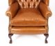 Bespoke Leather Chippendale Wingback Chair Armchair Bruciato | Ref. no. 06566f | Regent Antiques