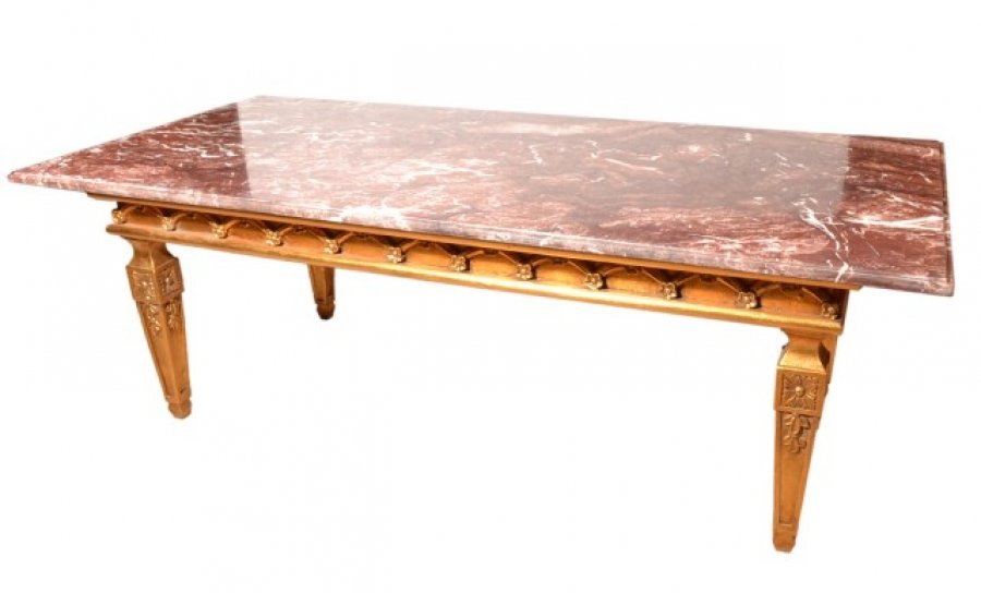 Vintage Louis XVStyle Marble Topped Gilded Coffee Table | Ref. no. 00134 | Regent Antiques
