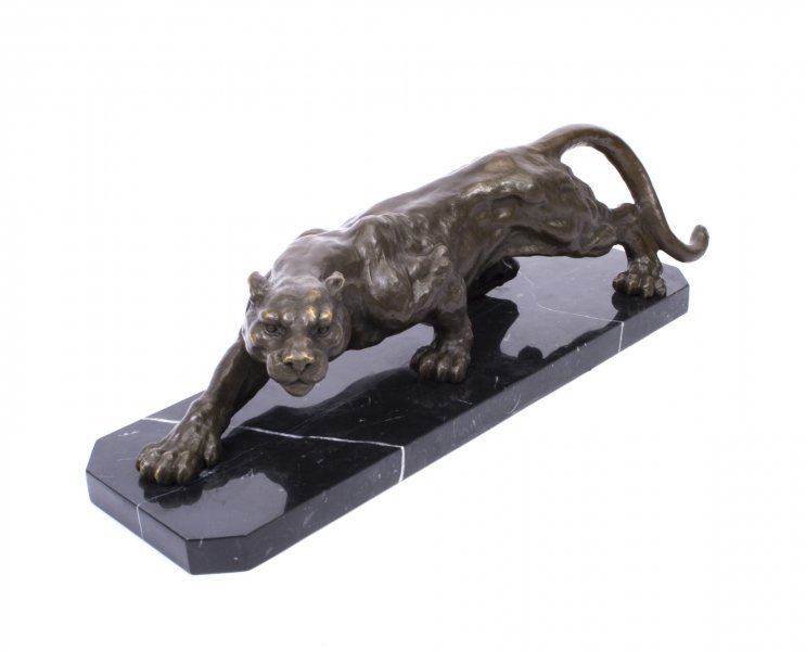 Large Bronze Creeping Panther Statue | Bronze Panther Statue | Ref. no. 01280 | Regent Antiques