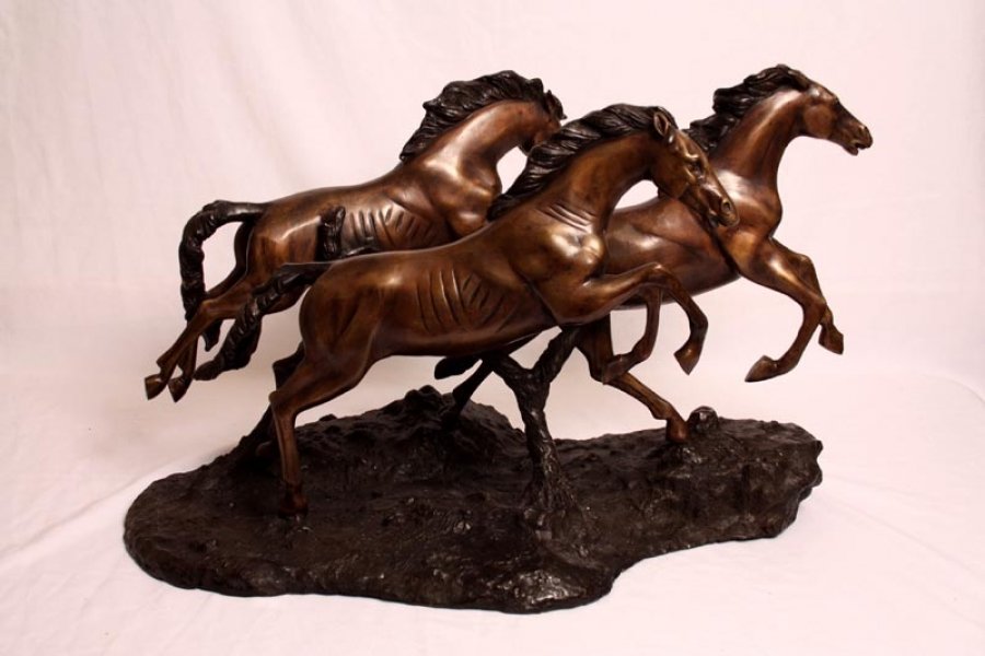 Stunning Bronze Sculpture of Three Galloping Horses | Ref. no. 02597 | Regent Antiques