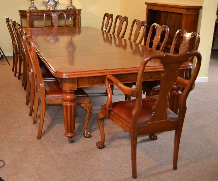 Antique Victorian Walnut Dining Table & 12 Chairs | Ref. no. 02963 | Regent Antiques
