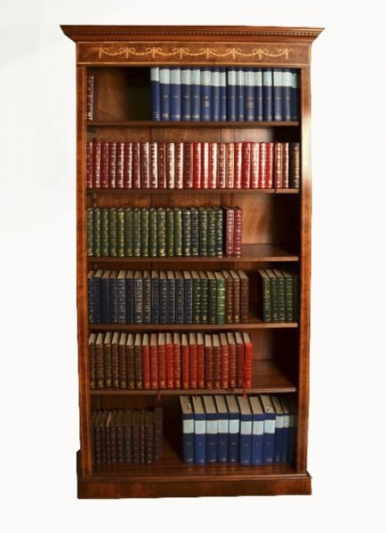 Bespoke Sheraton Revival Burr Walnut Open Bookcase | Ref. no. 05519 | Regent Antiques