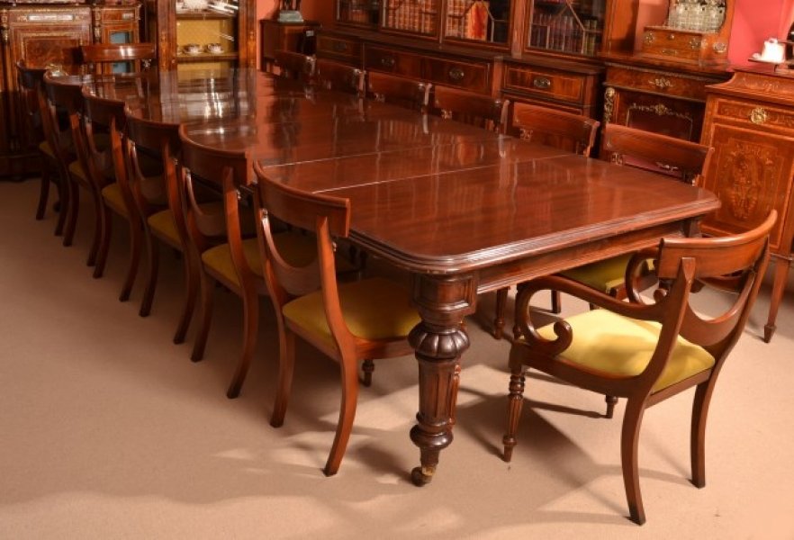 Antique 12ft Victorian Dining Table c.1860 & 14 Chairs | Ref. no. 05636a | Regent Antiques