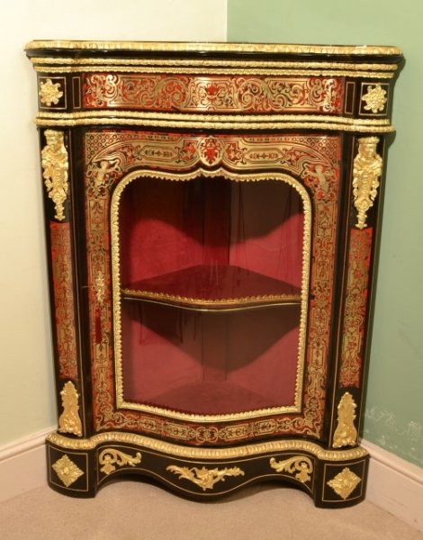 Antique Victorian Serpentine Boulle Corner Cabinet 1860 | Ref. no. 05637 | Regent Antiques