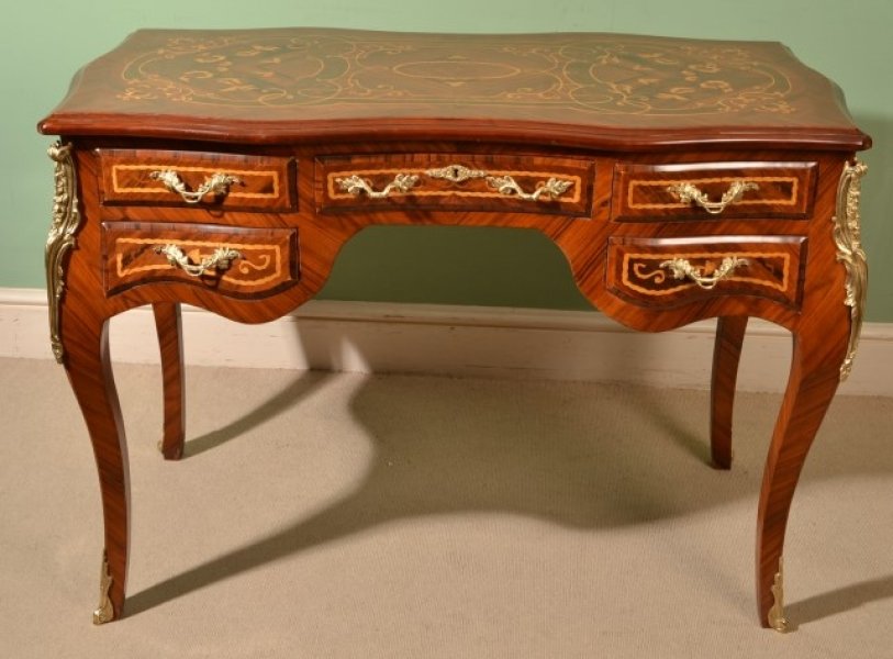 Fantastic Marquetry Bureau Plat Writing Table | Ref. no. 05670 | Regent Antiques