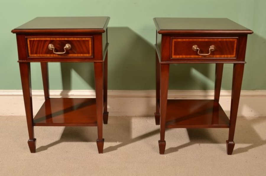 Pair of Edwardian Inlaid Mahogany Bedside Cabinets | Ref. no. 05675 | Regent Antiques