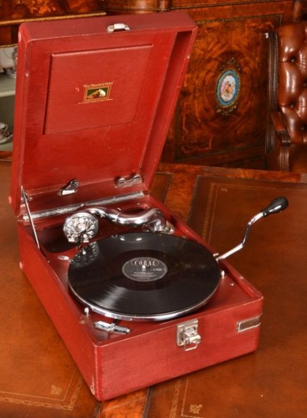 Vintage Portable HMV Gramophone Mod 102 Red | Ref. no. 05758 | Regent Antiques