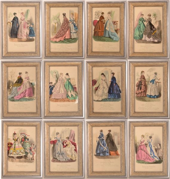 Antique 12 Coloured Prints ParisianWomen\'s Fashion 1868 | Ref. no. 05777 | Regent Antiques