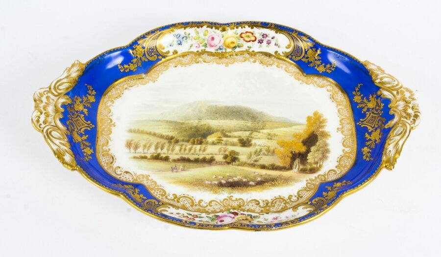 Antique Royal Worcester Porcelain Landscape Dish 19th Century | Ref. no. 09394 | Regent Antiques