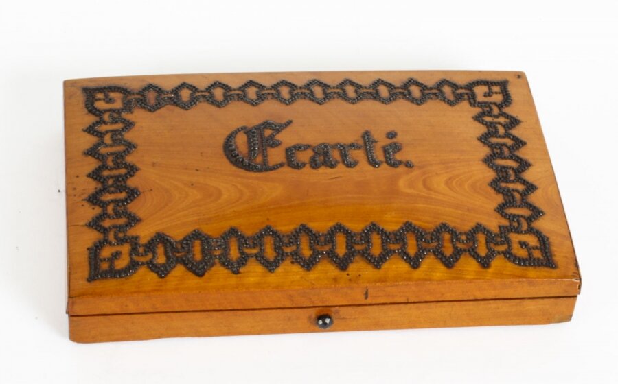 Antique French Satinwood Ecarte playing card box 19th Century | Ref. no. A1664 | Regent Antiques