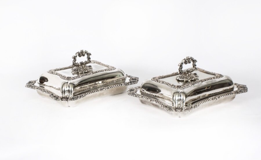Antique Pair Silver  Plated Entree Dishes Walker and Hall Circa 1860 | Ref. no. A3785 | Regent Antiques
