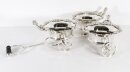Vintage English Silver Plated Triple Drinks Cart Coaster 20th C