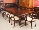 Antique William IV Mahogany Dining Table C1835 & 10 Balloon back dining chairs