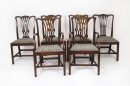 Antique Set of 6 Chippendale Revival Dining Chairs 19th Century
