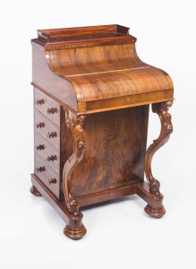 More Desirable Desks From Regent Antiques - Antique Burr Walnut Pop Up Davenport Desk c.1860