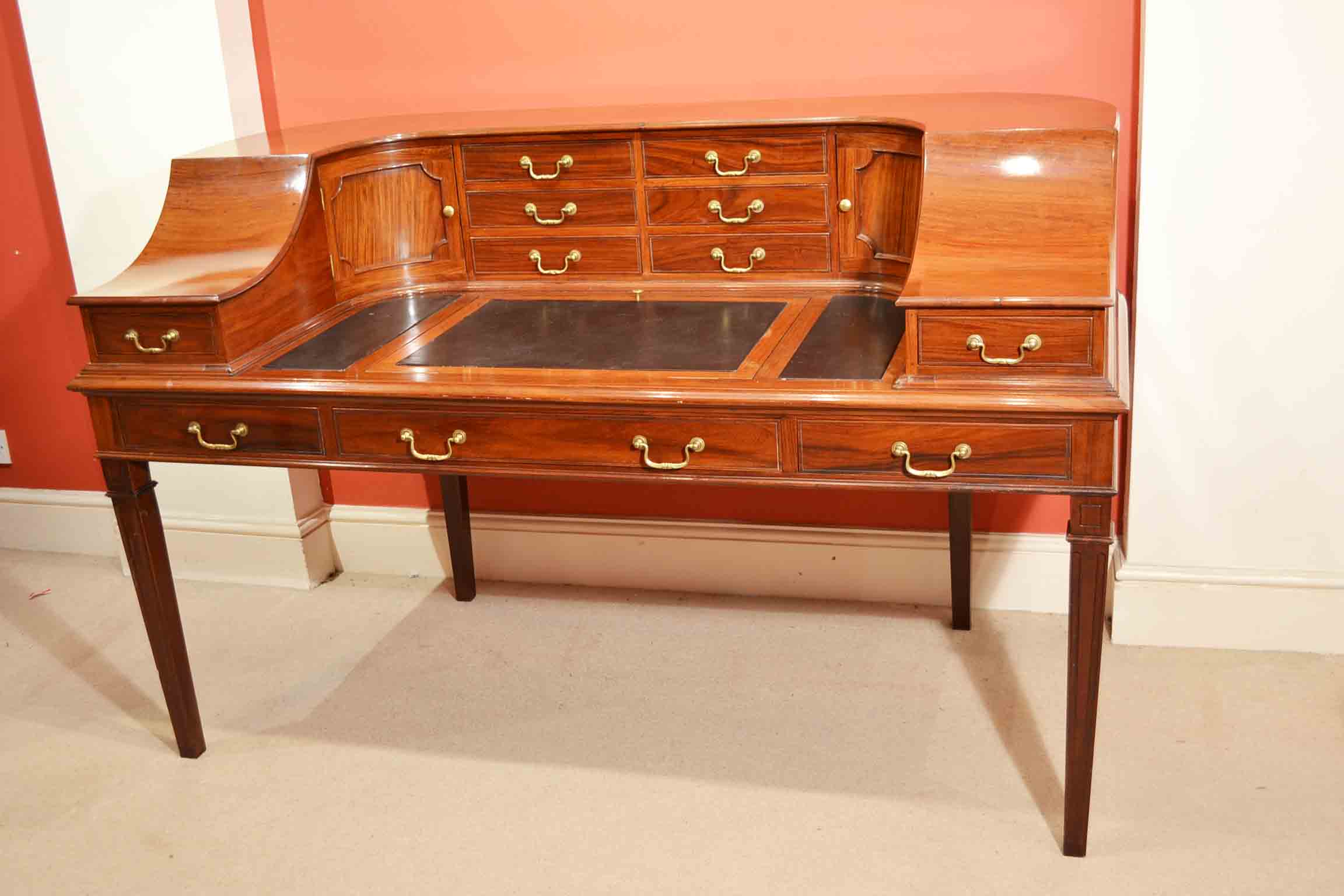 Antique Edwardian Colonial Carlton House Desk C 1900 Ref No 02975