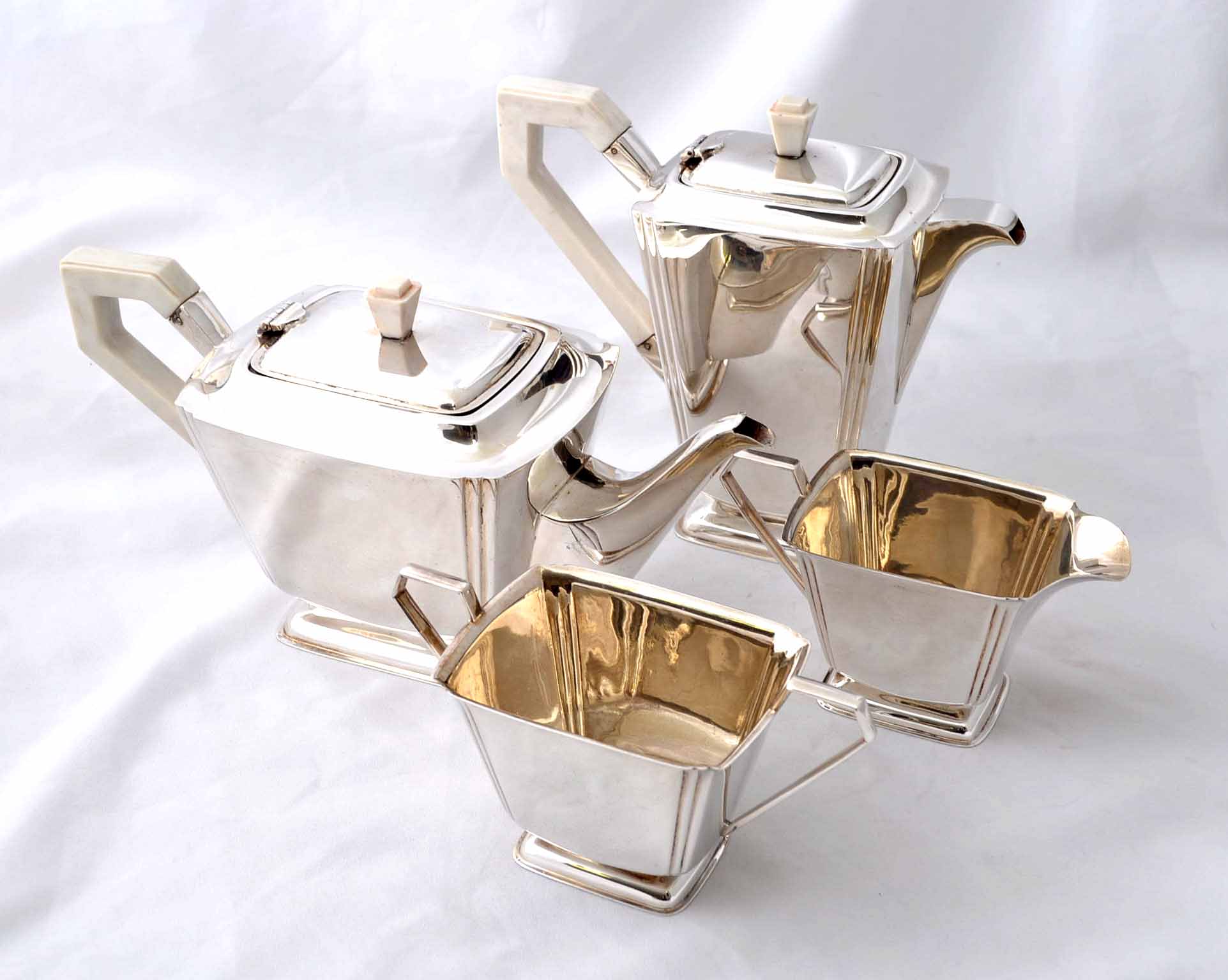 Art deco silver teapot deals