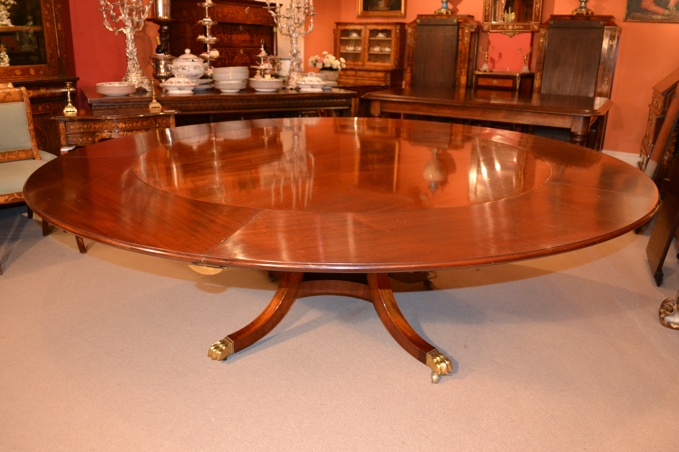 Vintage 7ft 6 Diameter Mahogany Jupe Dining Table