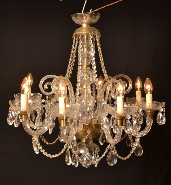 Stunning Vintage Venetian Glass 8 Branch Chandelier Ref No 05820a