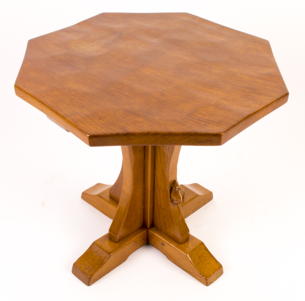 Vintage Robert Mouseman Thompson Oak Occasional Table - vintage robert mouseman thompson oak occasional table -