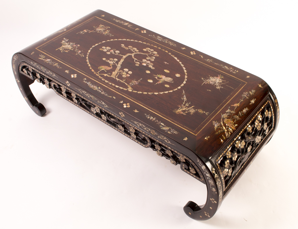 Chinese Rosewood Mother Of Pearl Opium Coffee Table Ref No 06021