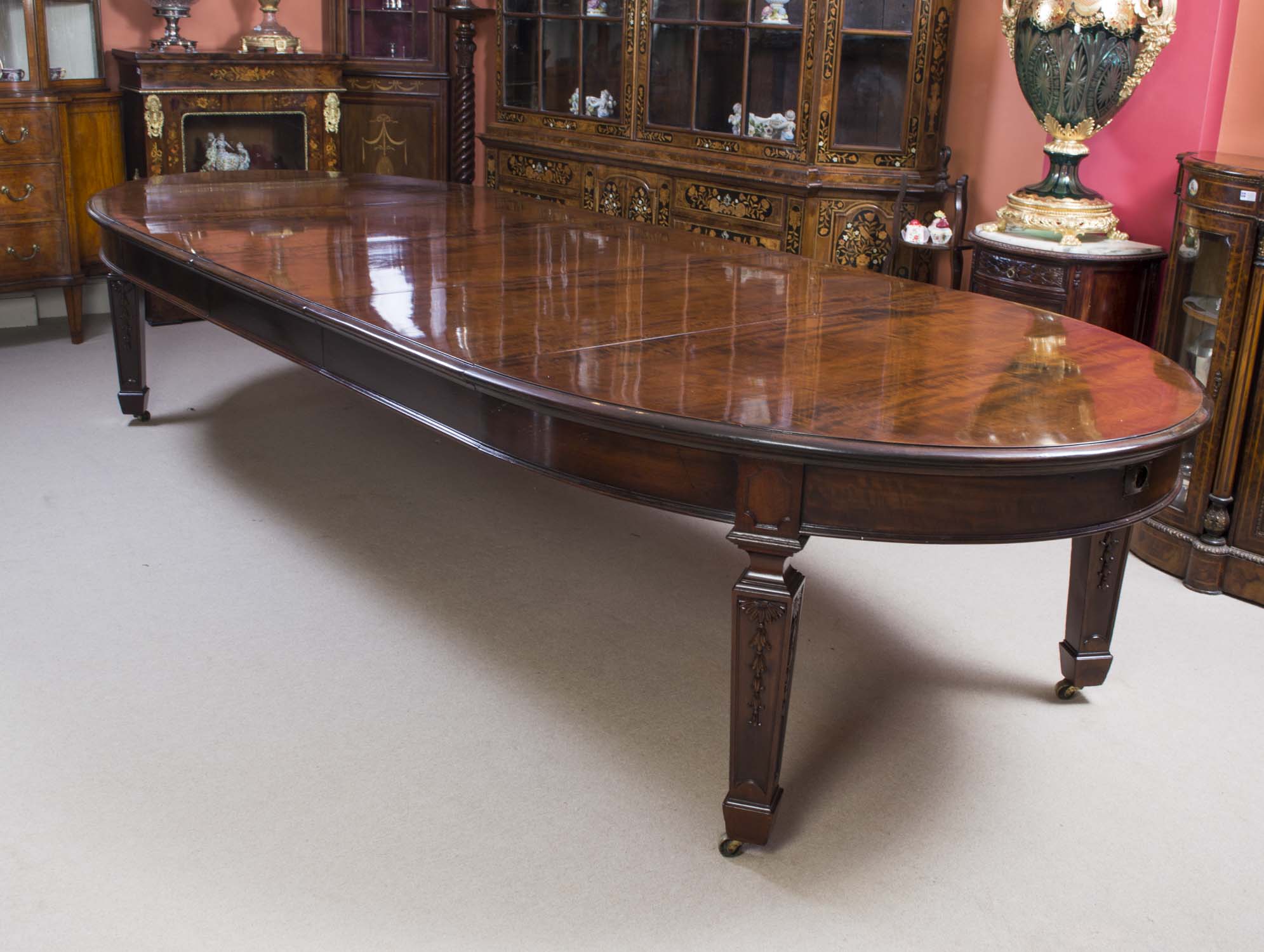 Antique 12ft 6 Edwardian Mahogany Dining Table C 1900 Ref No 06253